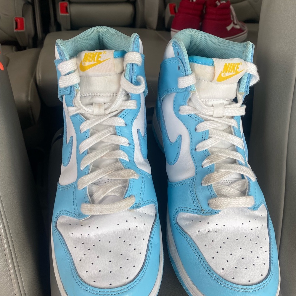 Nike Women’s Sky Blue and White High-Top Sneakers
